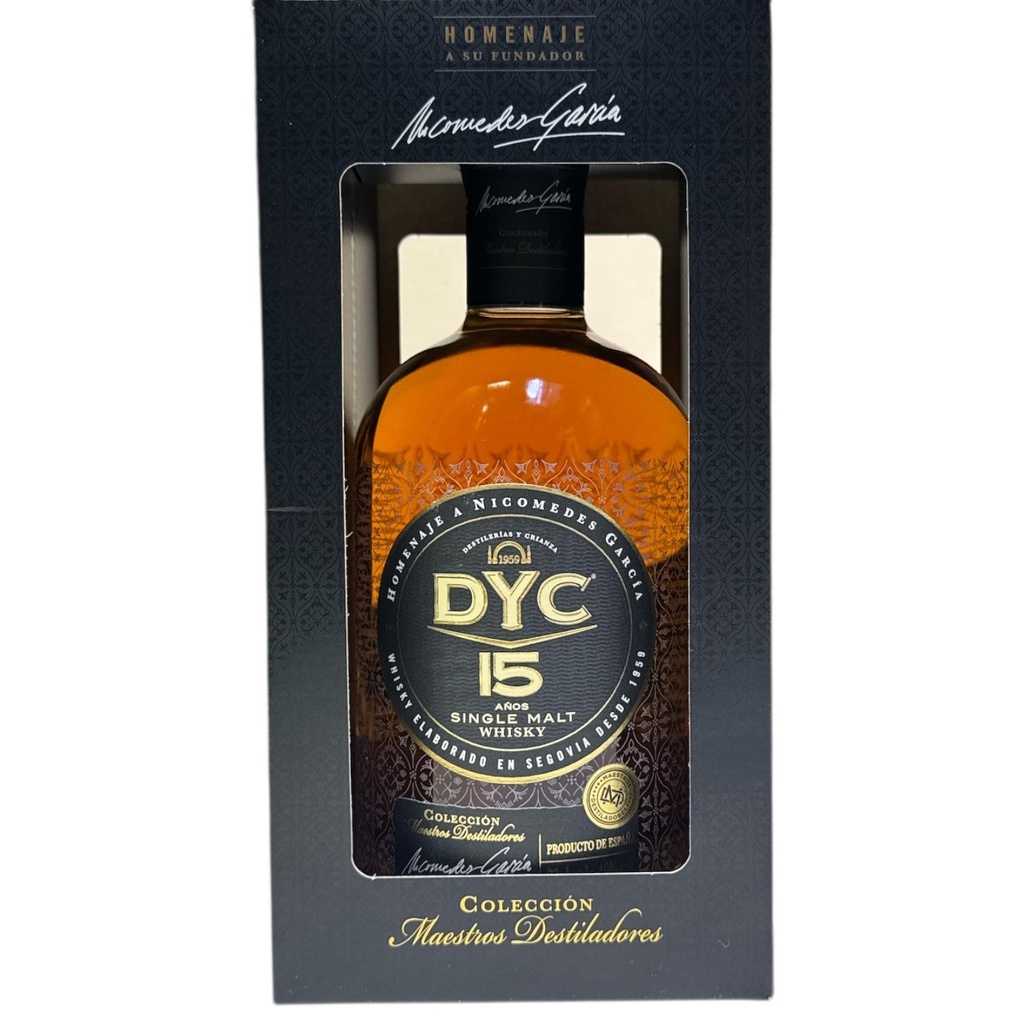 DYC 15 AÑOS/ COLECCION MAESTROS DESTILADORES -  SINGLE MALT - 70CL