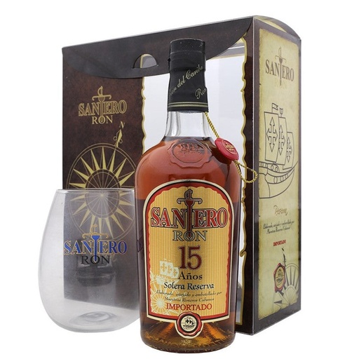 [SAN-RON-15A-70CL] SANTERO RON - 15 AÑOS - CON COPA - 70CL