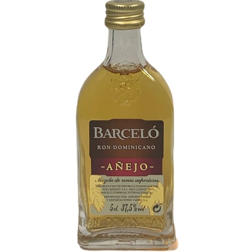 [BAR-AÑE-RON-5CL] MINIATURA RON BARCELO AÑEJO 5ML